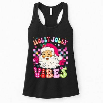 Groovy Cute Santa Claus Christmas Vibes Xmas Womens Tank Top