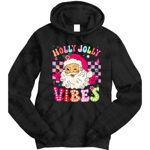 Groovy Cute Santa Claus Christmas Vibes Xmas Tie Dye Hoodie