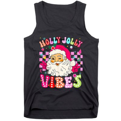 Groovy Cute Santa Claus Christmas Vibes Xmas Tank Top