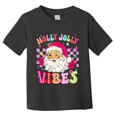 Groovy Cute Santa Claus Christmas Vibes Xmas Toddler T-Shirt