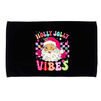 Groovy Cute Santa Claus Christmas Vibes Xmas Microfiber Hand Towel