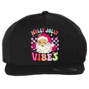 Groovy Cute Santa Claus Christmas Vibes Xmas Wool Snapback Cap