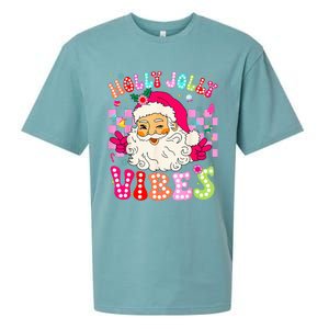 Groovy Cute Santa Claus Christmas Vibes Xmas Sueded Cloud Jersey T-Shirt