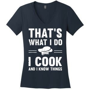 Great Cooking Saying Gift Kitchen Women Men Women's V-Neck T-Shirt