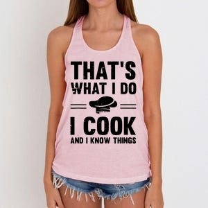 Great Cooking Saying Gift Kitchen Women Men Women's Knotted Racerback Tank