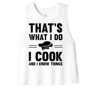 Great Cooking Saying Gift Kitchen Women Men Women's Racerback Cropped Tank