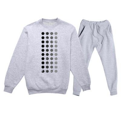 Geometric Circle Shapes Geometry Art Grid Pattern Distressed Premium Crewneck Sweatsuit Set