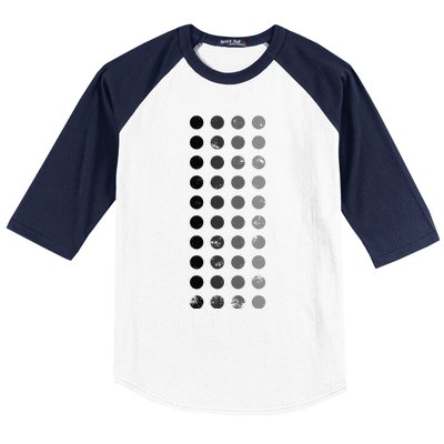 Geometric Circle Shapes Geometry Art Grid Pattern Distressed Baseball Sleeve Shirt