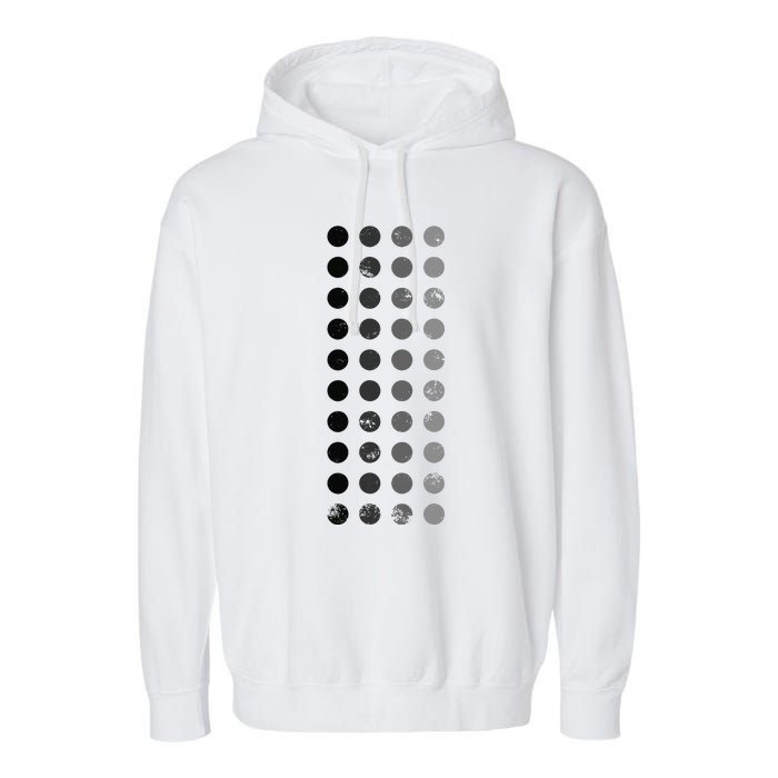 Geometric Circle Shapes Geometry Art Grid Pattern Distressed Garment-Dyed Fleece Hoodie