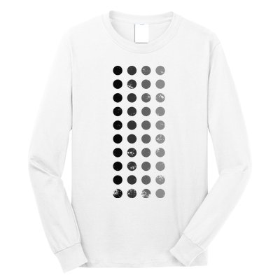 Geometric Circle Shapes Geometry Art Grid Pattern Distressed Long Sleeve Shirt