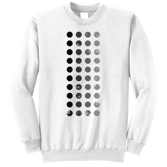 Geometric Circle Shapes Geometry Art Grid Pattern Distressed Sweatshirt