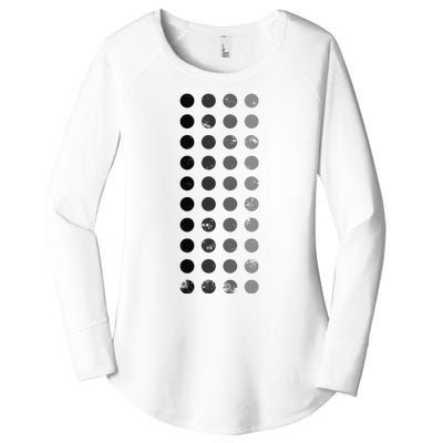 Geometric Circle Shapes Geometry Art Grid Pattern Distressed Women's Perfect Tri Tunic Long Sleeve Shirt