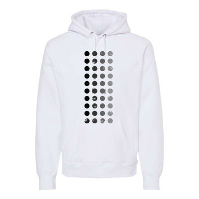 Geometric Circle Shapes Geometry Art Grid Pattern Distressed Premium Hoodie