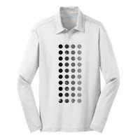 Geometric Circle Shapes Geometry Art Grid Pattern Distressed Silk Touch Performance Long Sleeve Polo