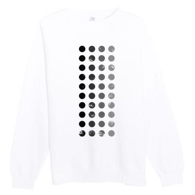 Geometric Circle Shapes Geometry Art Grid Pattern Distressed Premium Crewneck Sweatshirt