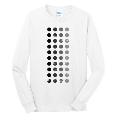 Geometric Circle Shapes Geometry Art Grid Pattern Distressed Tall Long Sleeve T-Shirt