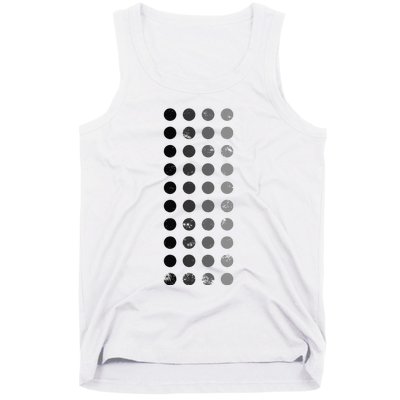 Geometric Circle Shapes Geometry Art Grid Pattern Distressed Tank Top