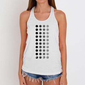 Geometric Circle Shapes Geometry Art Grid Pattern Distressed Women's Knotted Racerback Tank