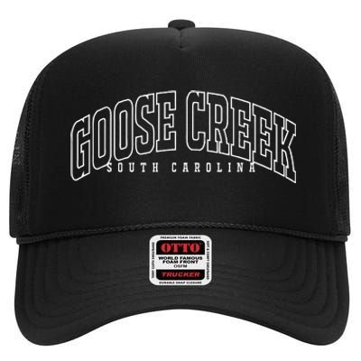 Goose Creek South Carolina Sc Vintage Throwback Athletic High Crown Mesh Back Trucker Hat