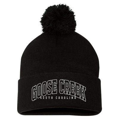 Goose Creek South Carolina Sc Vintage Throwback Athletic Pom Pom 12in Knit Beanie