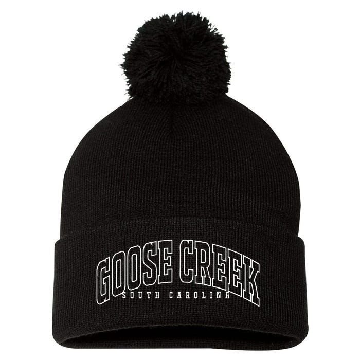 Goose Creek South Carolina Sc Vintage Throwback Athletic Pom Pom 12in Knit Beanie