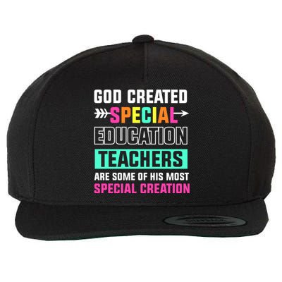 God Created Special Education Teachers Cool Gift Wool Snapback Cap