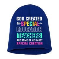 God Created Special Education Teachers Cool Gift Short Acrylic Beanie