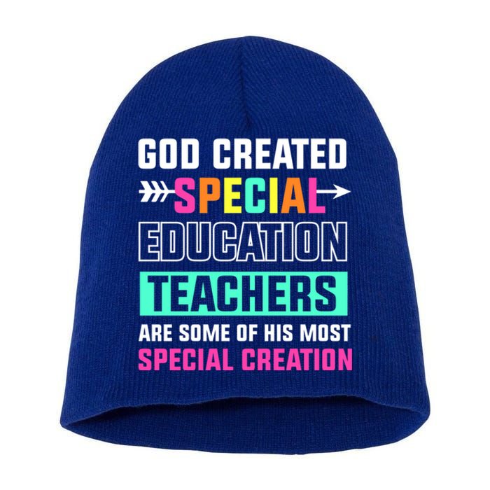 God Created Special Education Teachers Cool Gift Short Acrylic Beanie