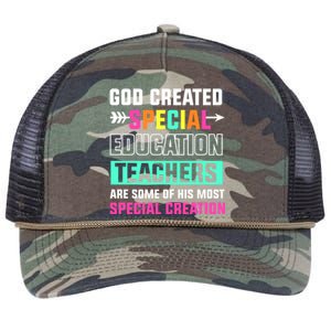 God Created Special Education Teachers Cool Gift Retro Rope Trucker Hat Cap