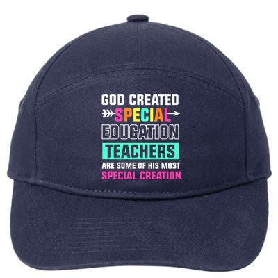 God Created Special Education Teachers Cool Gift 7-Panel Snapback Hat