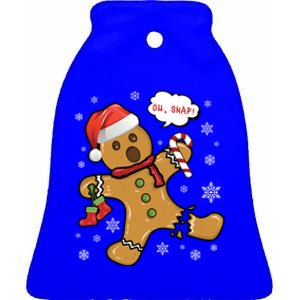 Gingerbread Cookie Santa Hat Oh Snap Funny Christmas Gift Ceramic Bell Ornament