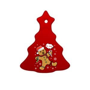 Gingerbread Cookie Santa Hat Oh Snap Funny Christmas Gift Ceramic Tree Ornament