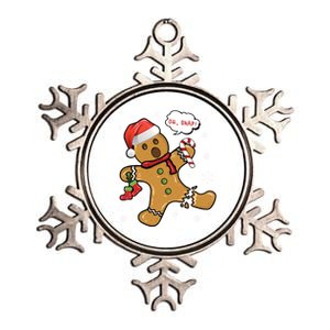 Gingerbread Cookie Santa Hat Oh Snap Funny Christmas Gift Metallic Star Ornament