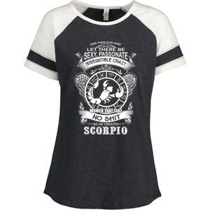 God Created Scorpio Funny Zodiac Sign Birthday Great Gift Enza Ladies Jersey Colorblock Tee