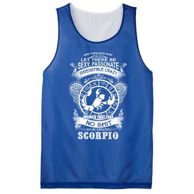 God Created Scorpio Funny Zodiac Sign Birthday Great Gift Mesh Reversible Basketball Jersey Tank