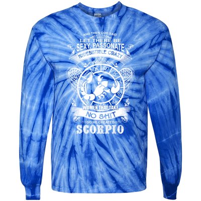 God Created Scorpio Funny Zodiac Sign Birthday Great Gift Tie-Dye Long Sleeve Shirt