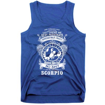 God Created Scorpio Funny Zodiac Sign Birthday Great Gift Tank Top