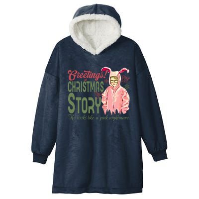 Greetings Christmas Story He Looks Like A Nightmare Bunny Hooded Wearable Blanket