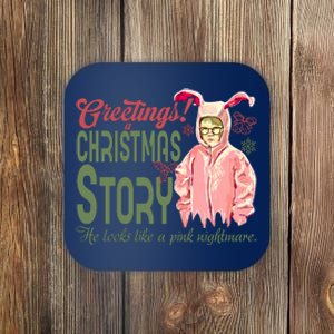 Greetings Christmas Story He Looks Like A Nightmare Bunny Coaster