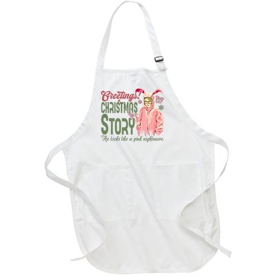 Greetings Christmas Story He Looks Like A Nightmare Bunny Full-Length Apron With Pockets