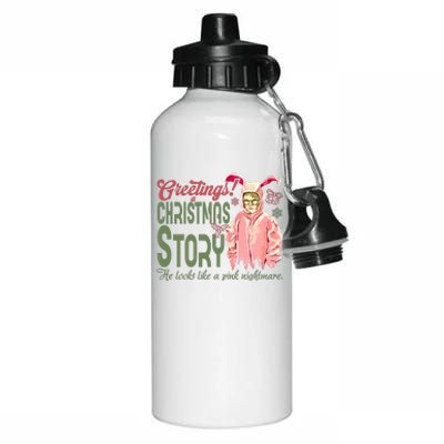 Greetings Christmas Story He Looks Like A Nightmare Bunny Aluminum Water Bottle 