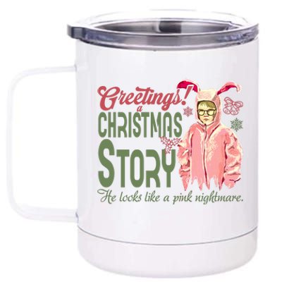 Greetings Christmas Story He Looks Like A Nightmare Bunny 12 oz Stainless Steel Tumbler Cup