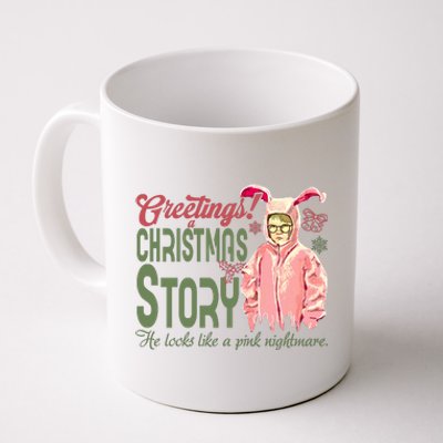 Greetings Christmas Story He Looks Like A Nightmare Bunny Coffee Mug