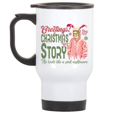 Greetings Christmas Story He Looks Like A Nightmare Bunny Stainless Steel Travel Mug