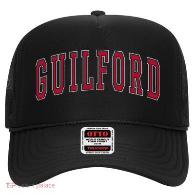 Guilford Connecticut Souvenir College High Crown Mesh Back Trucker Hat