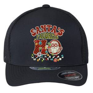 Groovy Christmas Santa's Favorite Ho Retro Xmas Pajama Fun Gift Flexfit Unipanel Trucker Cap