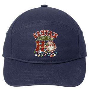 Groovy Christmas Santa's Favorite Ho Retro Xmas Pajama Fun Gift 7-Panel Snapback Hat