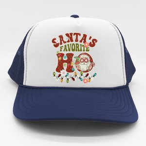 Groovy Christmas Santa's Favorite Ho Retro Xmas Pajama Fun Gift Trucker Hat