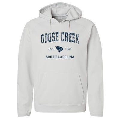 Goose Creek South Carolina Sc Vintage Sports Performance Fleece Hoodie