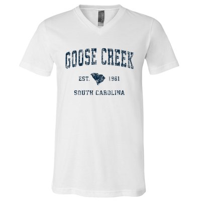 Goose Creek South Carolina Sc Vintage Sports V-Neck T-Shirt